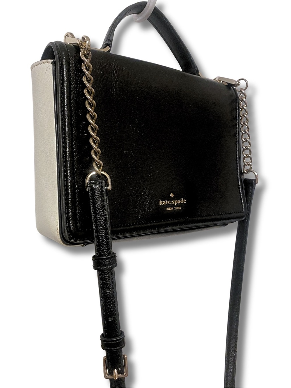 Kate Spade Patterson Drive Medium Maisie Satchel Black Cement Leather Crossbody - Picture 8 of 16